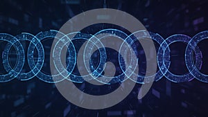 Futuristic Digital Circuits with Glowing Circular Patterns